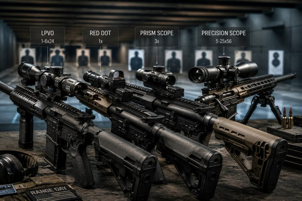 The Ultimate Guide to Choosing the Right Optic for Your Rifle: LPVOs, Red Dots, Prism Scopes, and Traditional Glass Explained - Accurate Arms USA - Livermore, CA